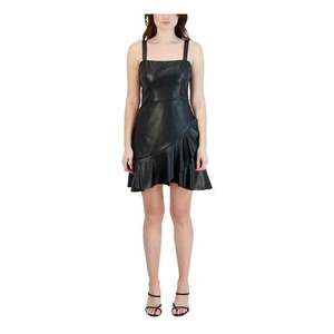 NWT BCBGeneration Black Leather Mini Dress Sleeveless Square Neck Medium